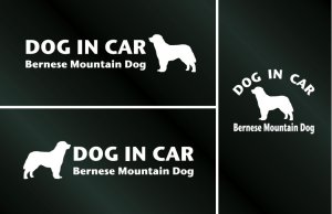 画像1: ドッグステッカー『DOG IN CAR』バーニーズマウンテンドッグ 3枚組