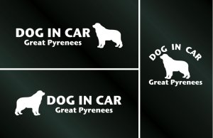 画像1: ドッグステッカー『DOG IN CAR』グレートピレニーズ 3枚組