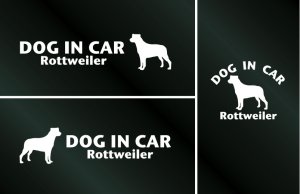 画像1: ドッグステッカー『DOG IN CAR』ロットワイラー 3枚組