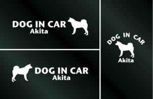 画像1: ドッグステッカー『DOG IN CAR』秋田犬 3枚組