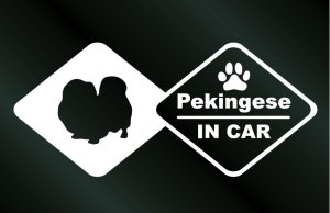 画像1: ドッグステッカー ペキニーズ IN CAR