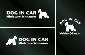 画像1: ドッグステッカー『DOG IN CAR』ミニチュアシュナウザー 3枚組