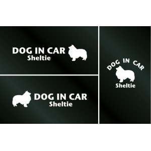 画像: ドッグステッカー『DOG IN CAR』シェルティー 3枚組