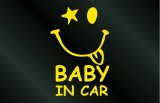 画像: 手描き風 BABY IN CAR ニコちゃんステッカー Dタイプ