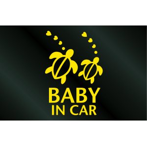 画像: ハワイアン BABY IN CAR ホヌ ウミガメステッカー