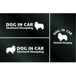 画像: ドッグステッカー『DOG IN CAR』シェットランドシープドッグ 3枚組