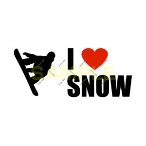 画像: I LOVE SNOW ステッカー スノーボード5(Lサイズ)