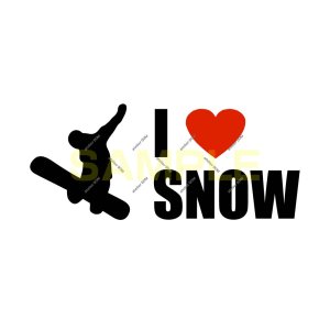 画像: I LOVE SNOW ステッカー スノーボード4(Sサイズ)