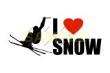 画像: I LOVE SNOW ステッカー スキー2(Sサイズ)