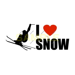 画像: I LOVE SNOW ステッカー スキー2(Sサイズ)