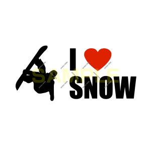 画像: I LOVE SNOW ステッカー スノーボード1(Sサイズ)