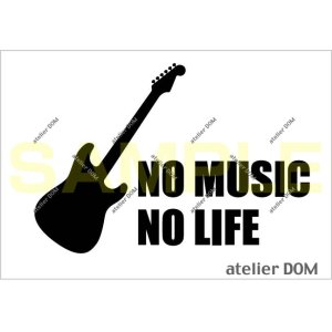 画像: NO MUSIC NO LIFE ステッカー ストラトキャスタータイプ (Sサイズ)