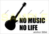 画像: NO MUSIC NO LIFE ステッカー レスポールタイプ (Sサイズ)