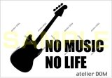 画像: NO MUSIC NO LIFE ステッカー ムスタングベースタイプ (Sサイズ)