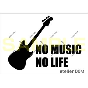 画像: NO MUSIC NO LIFE ステッカー ムスタングベースタイプ (Sサイズ)