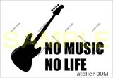 画像: NO MUSIC NO LIFE ステッカー ジャズベースタイプ (Sサイズ)