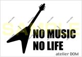 画像: NO MUSIC NO LIFE ステッカー フライングVタイプ (Sサイズ)