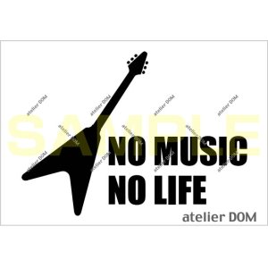 画像: NO MUSIC NO LIFE ステッカー フライングVタイプ (Sサイズ)