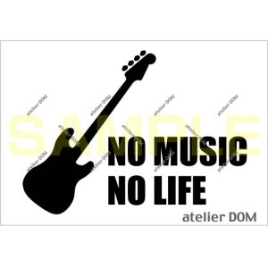 画像: NO MUSIC NO LIFE ステッカー プレシジョンベースタイプ (Sサイズ)