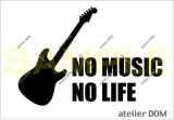 画像: NO MUSIC NO LIFE ステッカー ストラトキャスタータイプ (Lサイズ)