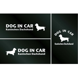 画像: ドッグステッカー『DOG IN CAR』カニンヘンダックスフンド ワイヤーヘアード 3枚組