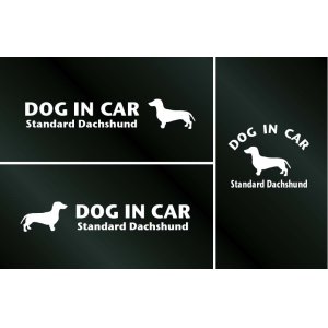 画像: ドッグステッカー『DOG IN CAR』スタンダードダックスフンド スムースヘアード 3枚組