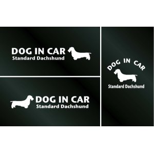 画像: ドッグステッカー『DOG IN CAR』スタンダードダックスフンド ワイヤーヘアード 3枚組