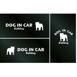 画像: ドッグステッカー『DOG IN CAR』ブルドッグ 3枚組