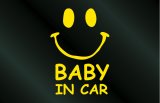 画像: 手描き風 BABY IN CAR ニコちゃんステッカー Aタイプ