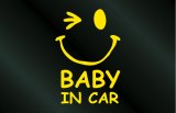 画像: 手描き風 BABY IN CAR ニコちゃんステッカー Bタイプ