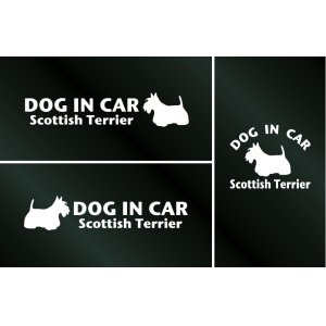 画像: ドッグステッカー『DOG IN CAR』スコティッシュテリア 3枚組