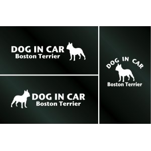 画像: ドッグステッカー『DOG IN CAR』ボストンテリア 3枚組