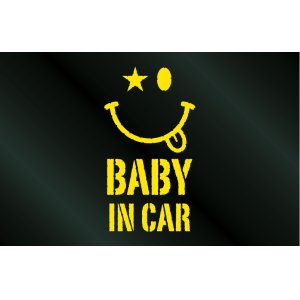 画像:  BABY IN CAR ニコちゃんステッカー Dタイプ