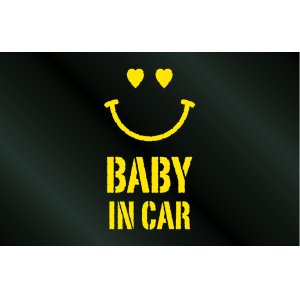 画像:  BABY IN CAR ニコちゃんステッカー Cタイプ