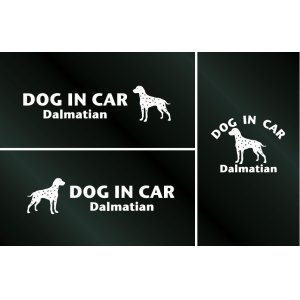 画像: ドッグステッカー『DOG IN CAR』ダルメシアン 3枚組