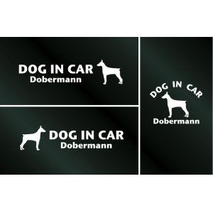 画像: ドッグステッカー『DOG IN CAR』ドーベルマン 3枚組