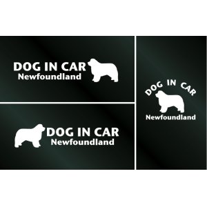 画像: ドッグステッカー『DOG IN CAR』ニューファンドランド 3枚組