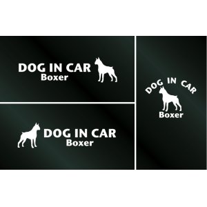 画像: ドッグステッカー『DOG IN CAR』ボクサー 3枚組