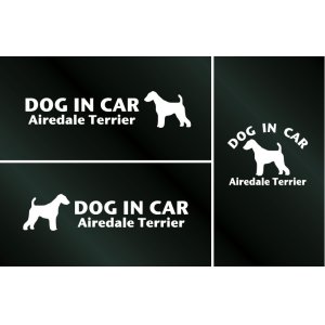 画像: ドッグステッカー『DOG IN CAR』エアデールテリア 3枚組