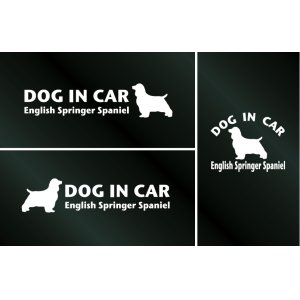 画像: ドッグステッカー『DOG IN CAR』イングリッシュスプリンガースパニエル 3枚組