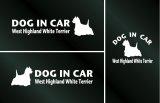 画像: ドッグステッカー『DOG IN CAR』ウエストハイランドホワイトテリア 3枚組