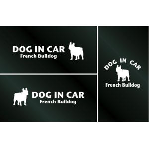 画像: ドッグステッカー『DOG IN CAR』フレンチブルドッグ 3枚組