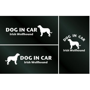 画像: ドッグステッカー『DOG IN CAR』アイリッシュウルフハウンド 3枚組