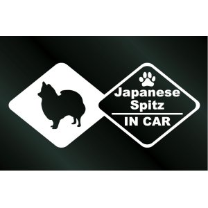 画像: ドッグステッカー 日本スピッツ IN CAR