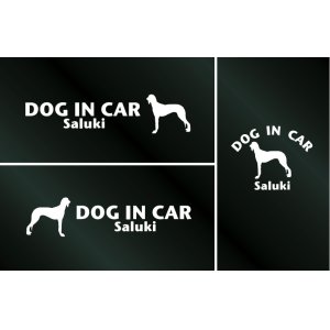 画像: ドッグステッカー『DOG IN CAR』サルーキー 3枚組