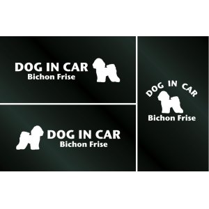 画像: ドッグステッカー『DOG IN CAR』ビションフリーゼ 3枚組