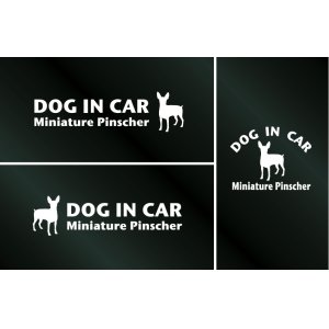 画像: ドッグステッカー『DOG IN CAR』ミニチュアピンシャー 3枚組