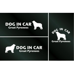 画像: ドッグステッカー『DOG IN CAR』グレートピレニーズ 3枚組