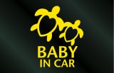 画像: ハワイアン BABY IN CAR ホヌ ハートステッカー