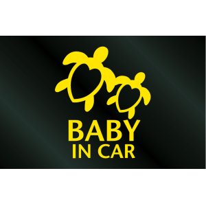 画像: ハワイアン BABY IN CAR ホヌ ハートステッカー